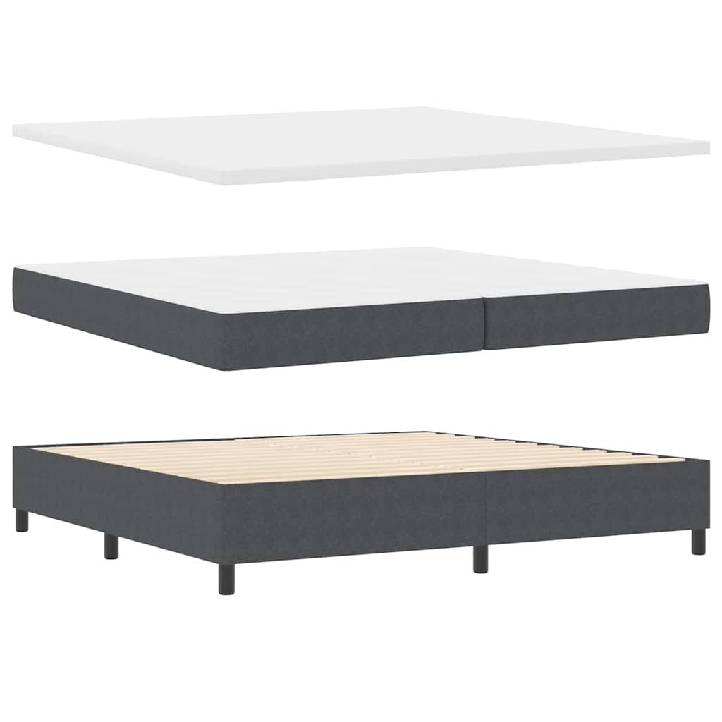 Boxspringbett Dunkelgrau und Weiß 203 x 200 x 128 cm Cordstoff