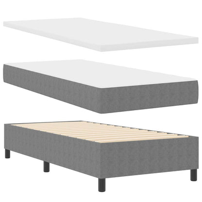 LED Boxspringbett Hellgrau und Weiß 90 x 200 cm Cordstoff