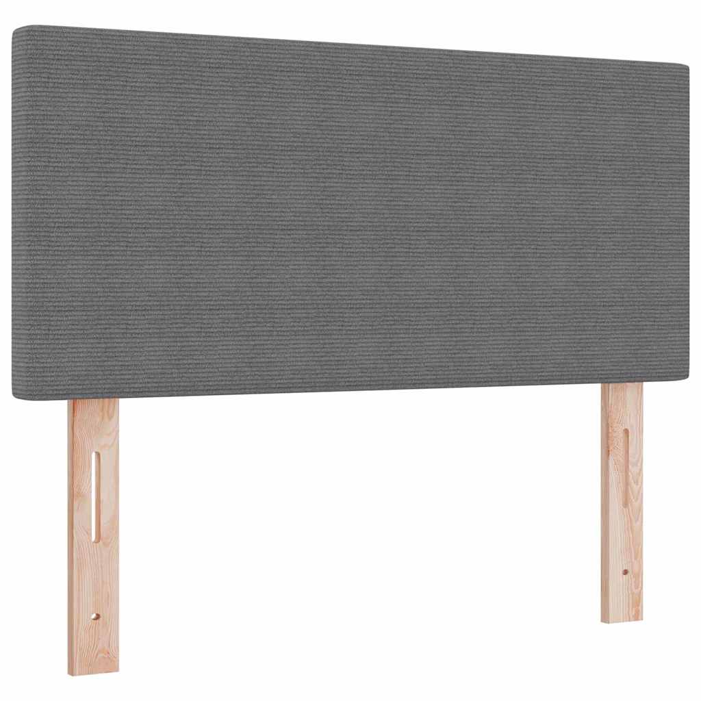 LED Boxspringbett Hellgrau und Weiß 90 x 200 cm Cordstoff