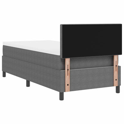 LED Boxspringbett Hellgrau und Weiß 90 x 200 cm Cordstoff