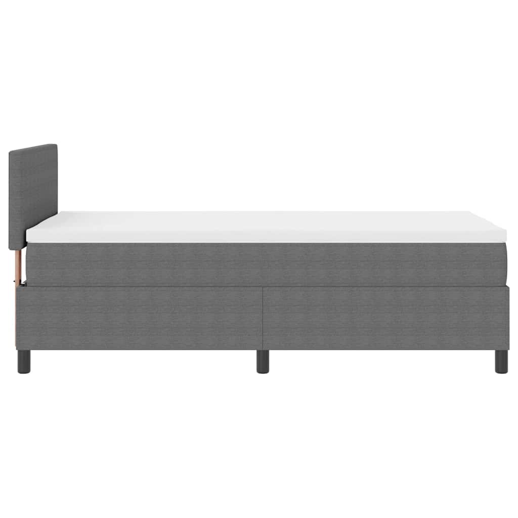 LED Boxspringbett Hellgrau und Weiß 90 x 200 cm Cordstoff