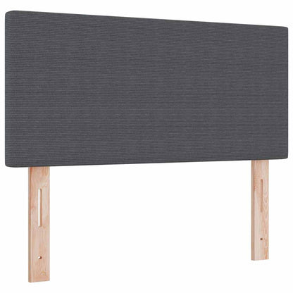 LED Boxspringbett Dunkelgrau und Weiß 100 x 200 cm Cordstoff