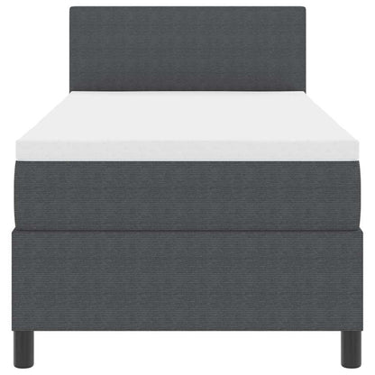 LED Boxspringbett Dunkelgrau und Weiß 100 x 200 cm Cordstoff