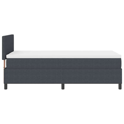 LED Boxspringbett Dunkelgrau und Weiß 100 x 200 cm Cordstoff