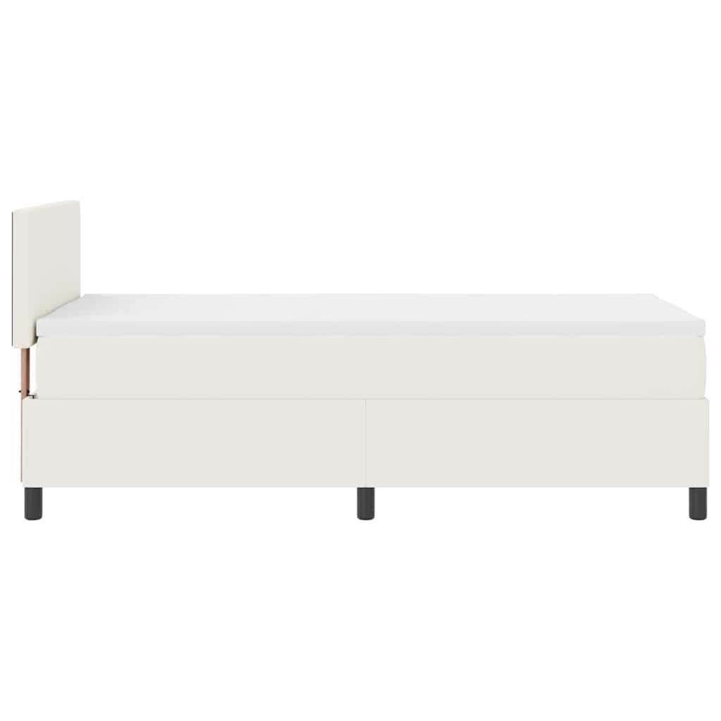 Boxspringbett Creme und Weiß 203 x 100 x 88 cm Cordstoff