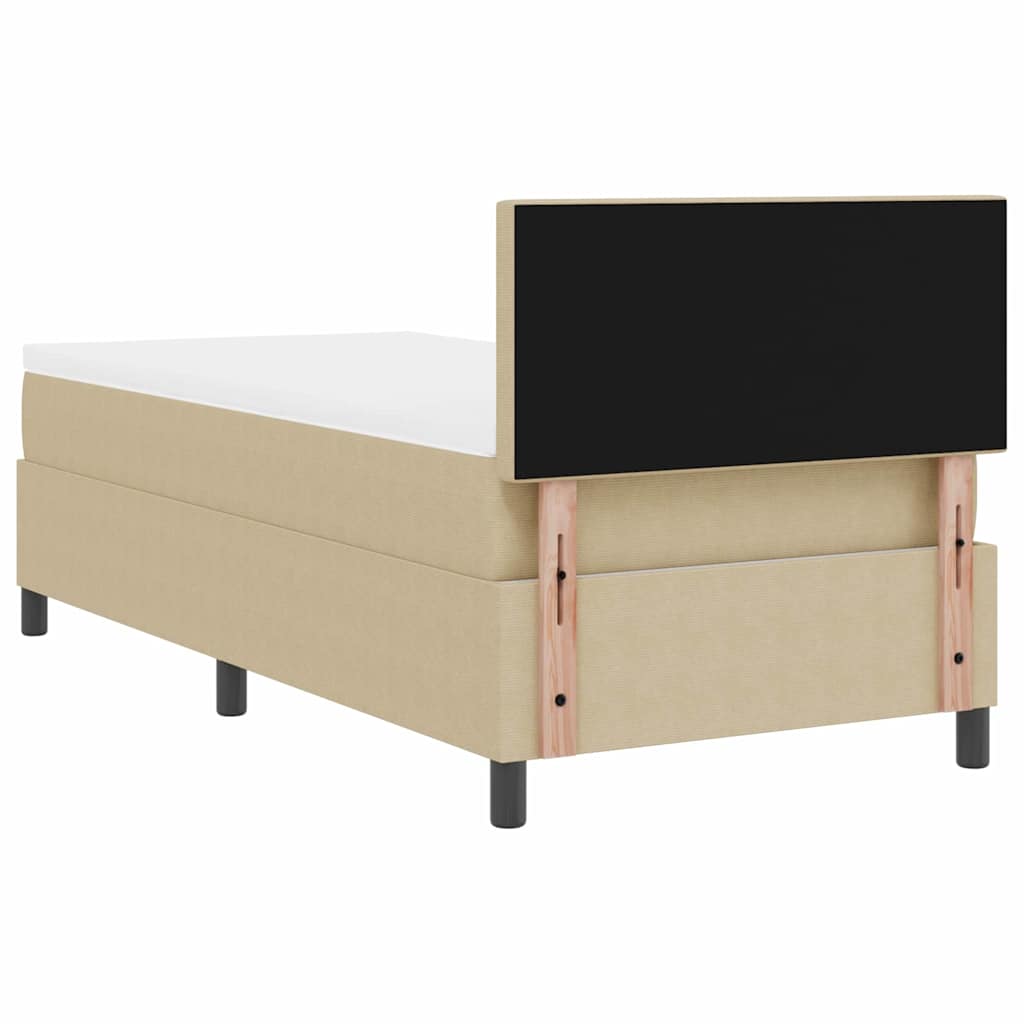 Boxspringbett Hellgrau und Weiß 203 x 100 x 88 cm Cordstoff