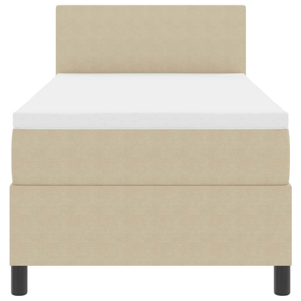 Boxspringbett Hellgrau und Weiß 203 x 100 x 88 cm Cordstoff