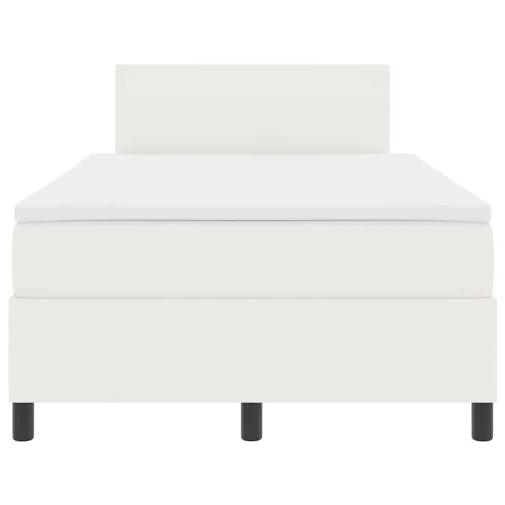 Boxspringbett Creme und Weiß 203 x 120 x 88 cm Cordstoff