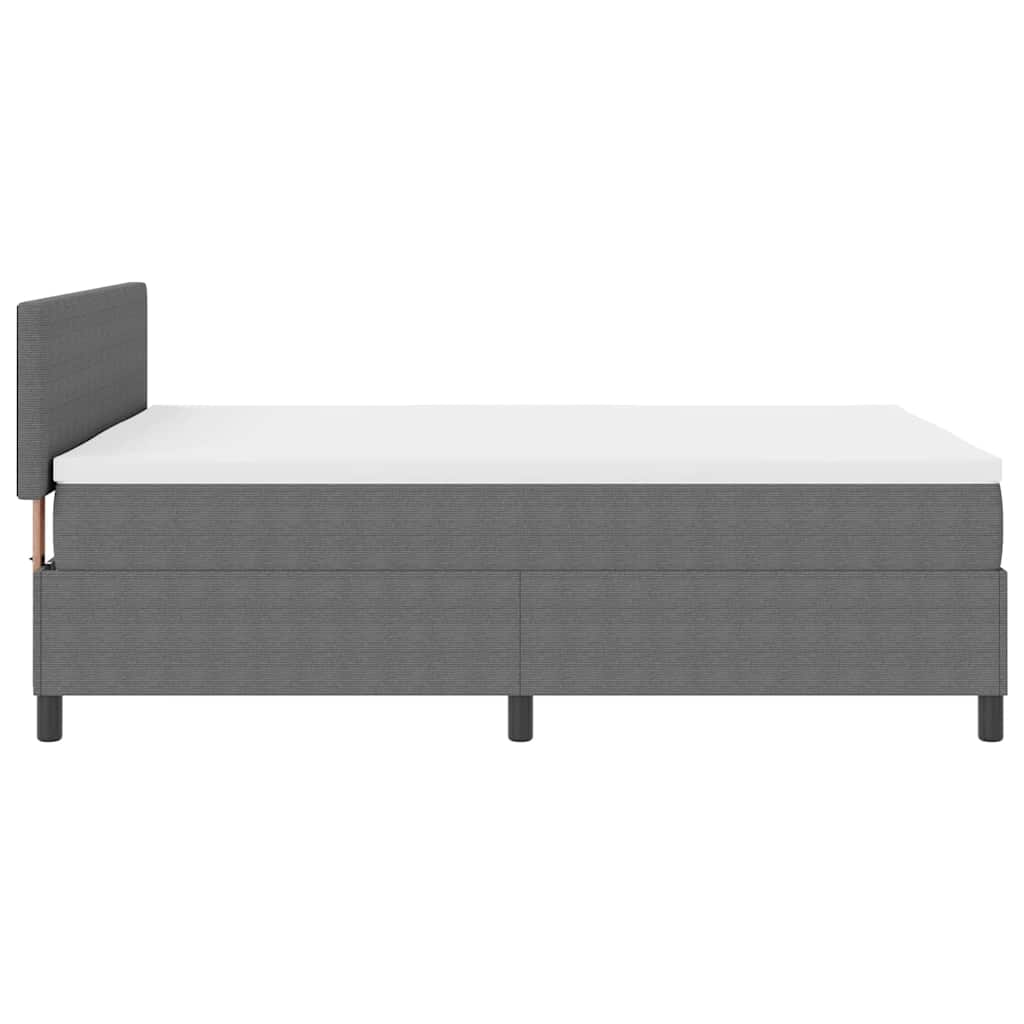 LED Boxspringbett Hellgrau und Weiß 140 x 190 cm Cordstoff