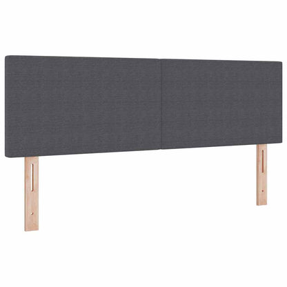 LED Boxspringbett Dunkelgrau und Weiß 160 x 200 cm Cordstoff