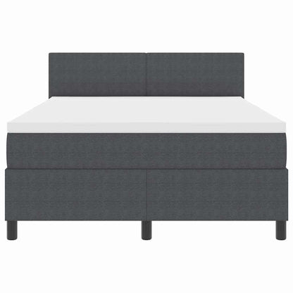 LED Boxspringbett Dunkelgrau und Weiß 160 x 200 cm Cordstoff