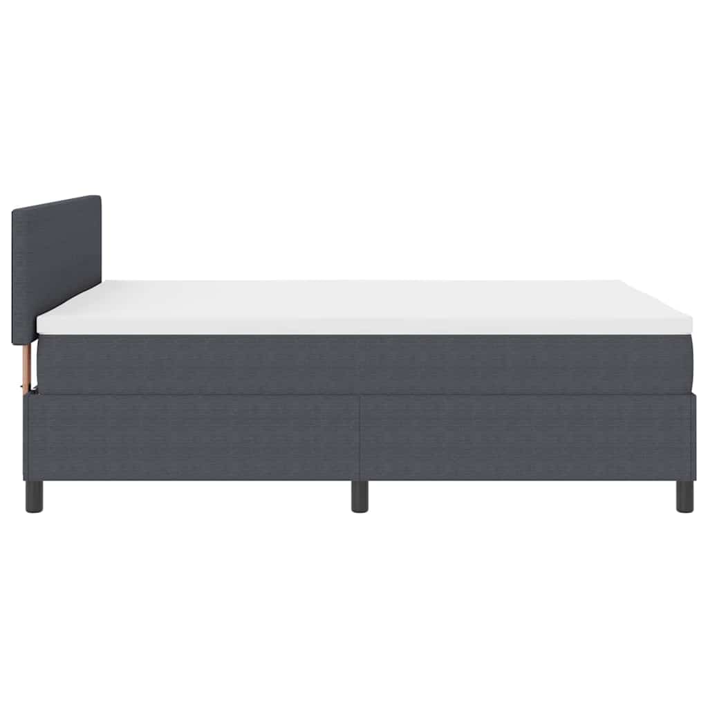 LED Boxspringbett Dunkelgrau und Weiß 160 x 200 cm Cordstoff