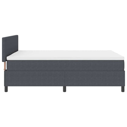 LED Boxspringbett Dunkelgrau und Weiß 160 x 200 cm Cordstoff