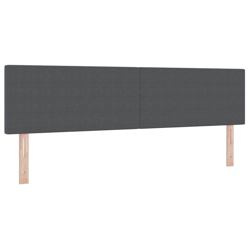 LED Boxspringbett Dunkelgrau und Weiß 180 x 200 cm Cordstoff