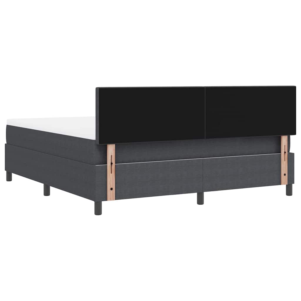 LED Boxspringbett Dunkelgrau und Weiß 180 x 200 cm Cordstoff