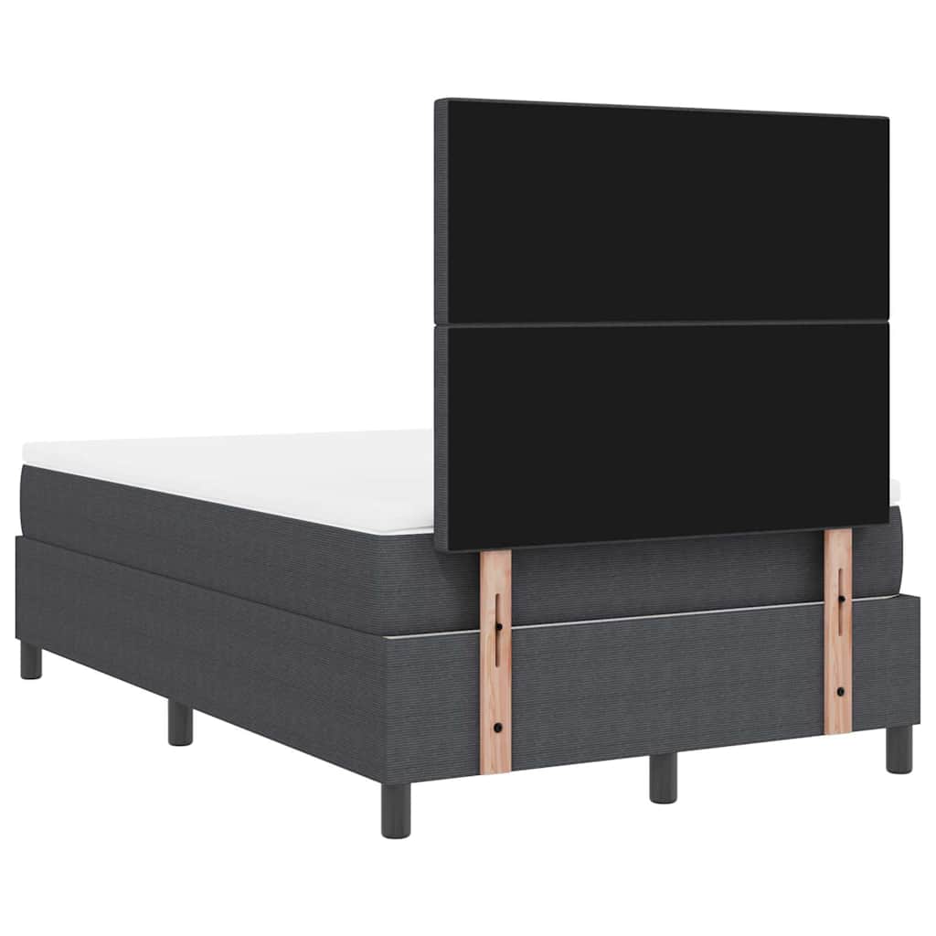 Boxspringbett Dunkelgrau und Weiß 193 x 120 x 128 cm Cordstoff