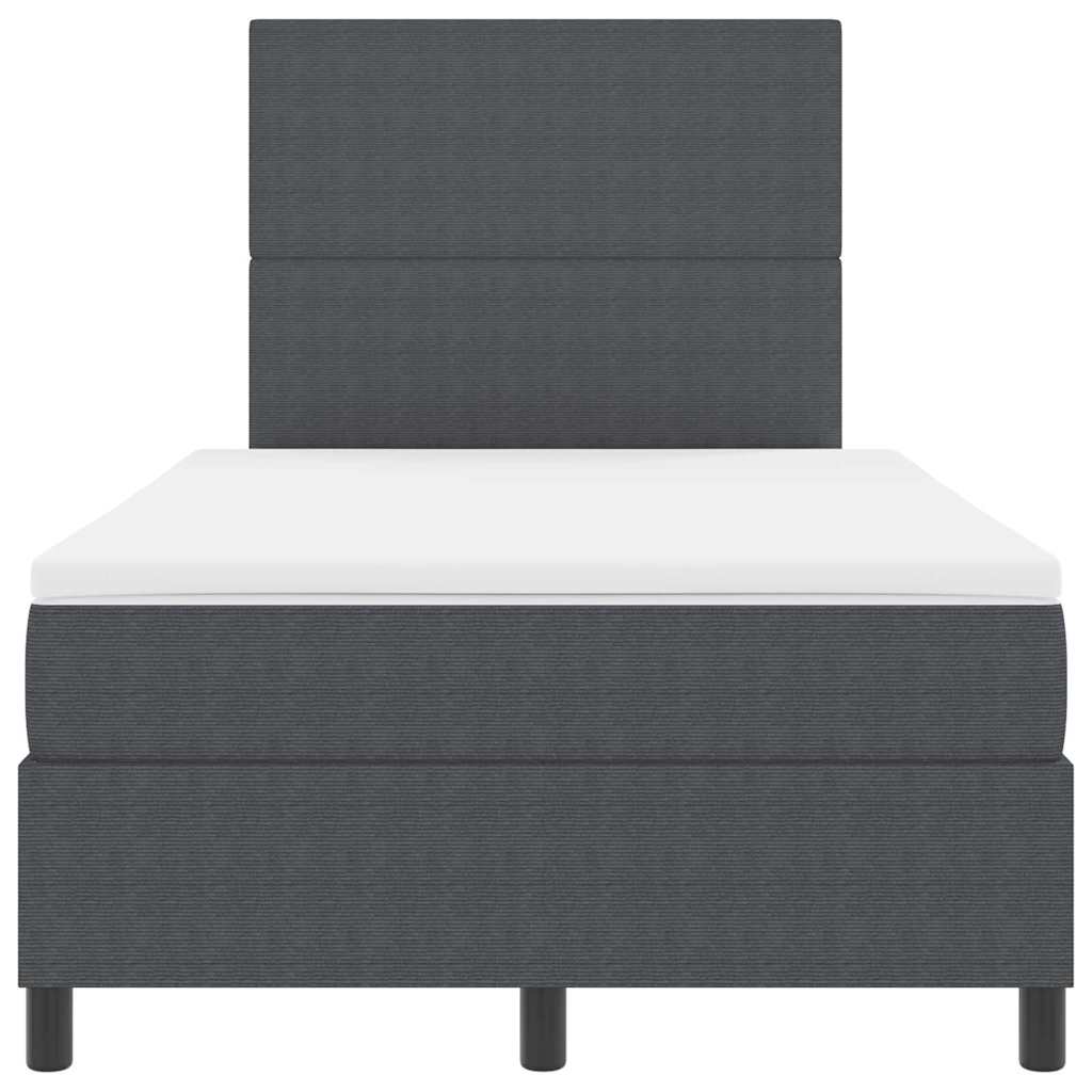 Boxspringbett Dunkelgrau und Weiß 193 x 120 x 128 cm Cordstoff