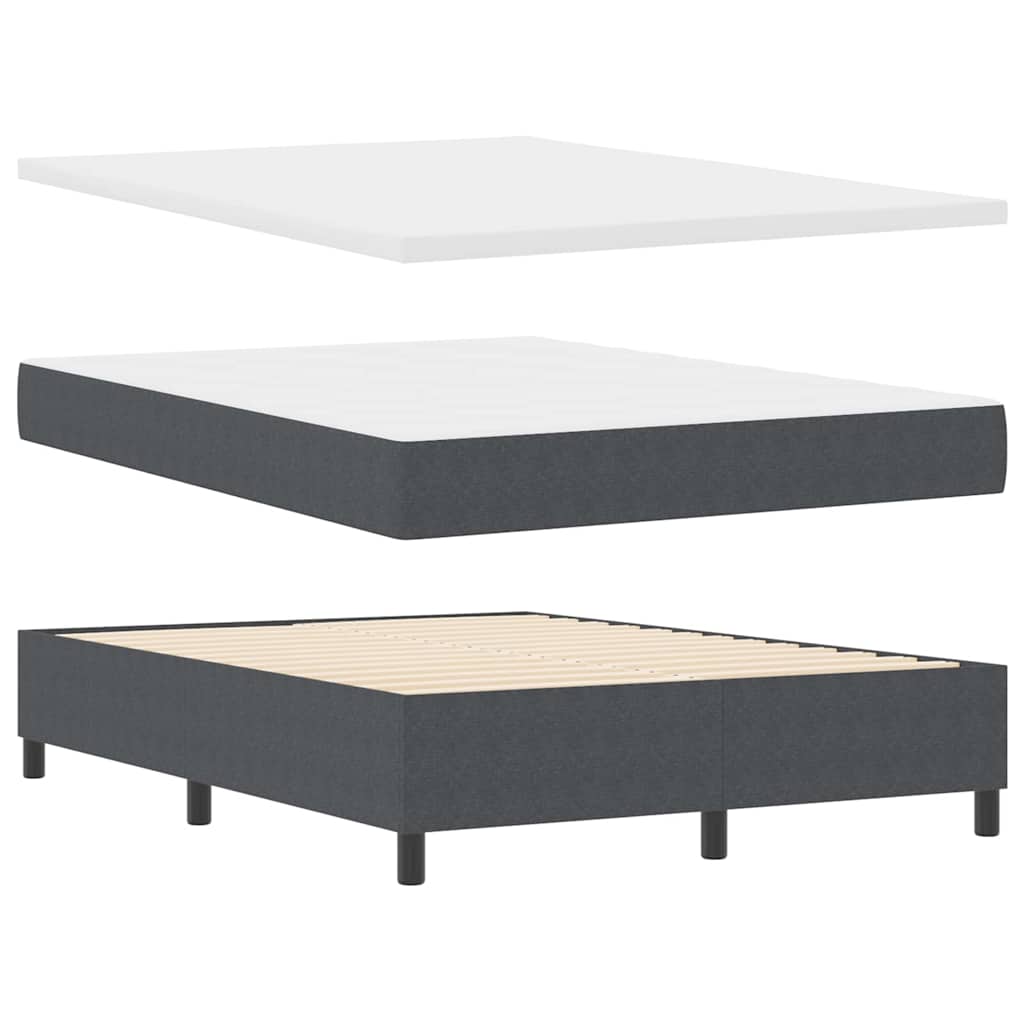 Boxspringbett Dunkelgrau und Weiß 193 x 144 x 128 cm Cordstoff