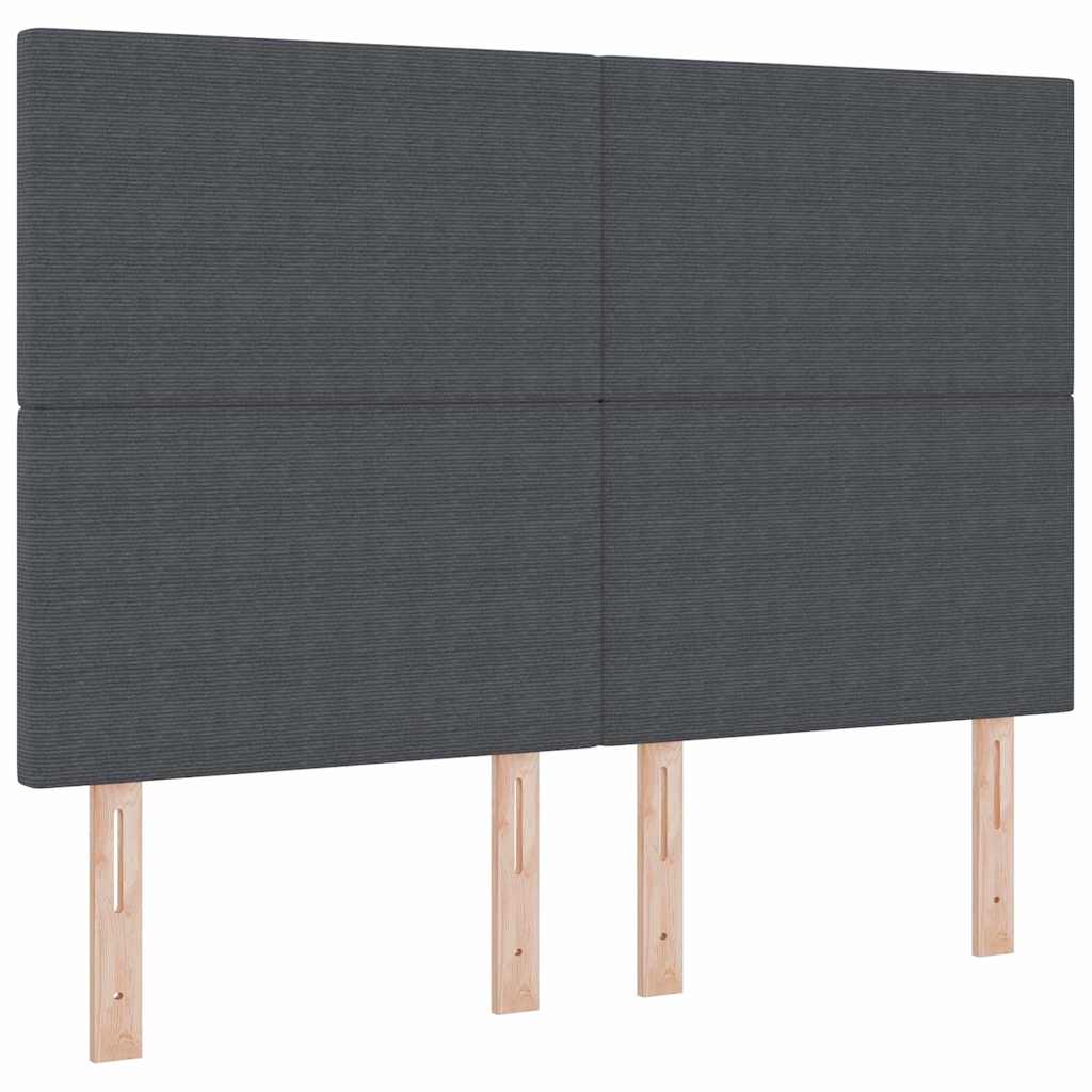 Boxspringbett Dunkelgrau und Weiß 193 x 144 x 128 cm Cordstoff