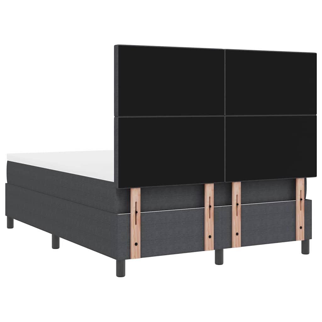 Boxspringbett Dunkelgrau und Weiß 193 x 144 x 128 cm Cordstoff