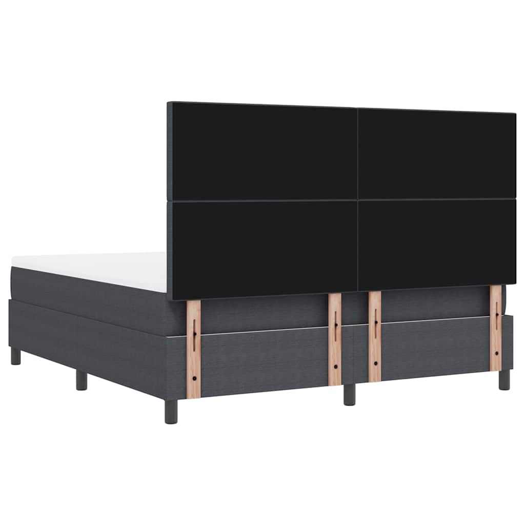 LED Boxspringbett Dunkelgrau und Weiß 180 x 200 cm Cordstoff