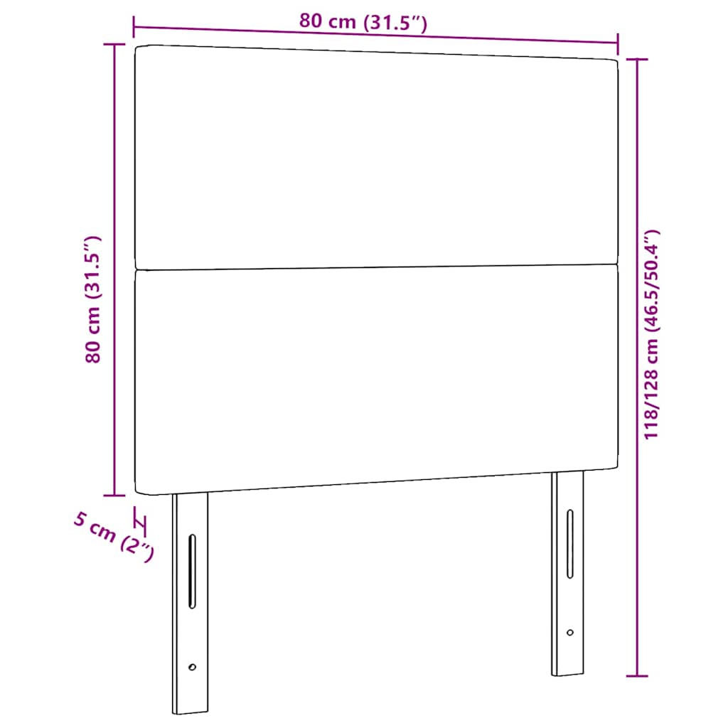 Kopfteil Hellgrün-Grau 80 cm Cordstoff