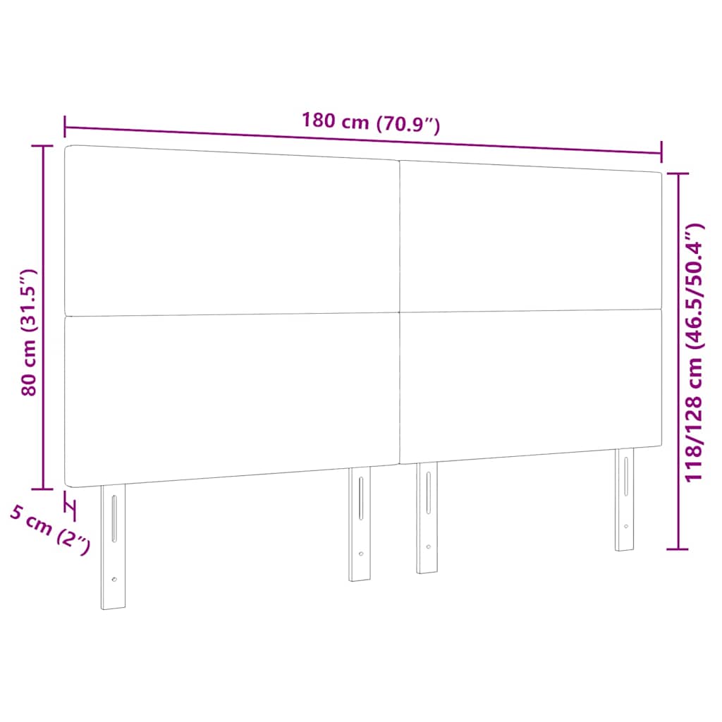 Kopfteil Dunkelgrau 180 cm Cordstoff