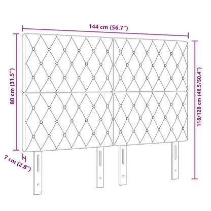 Kopfteil Dunkelgrau 144 cm Samt