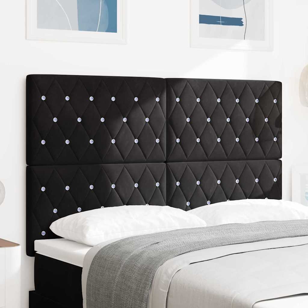 Kopfteil Schwarz 144 cm Samt