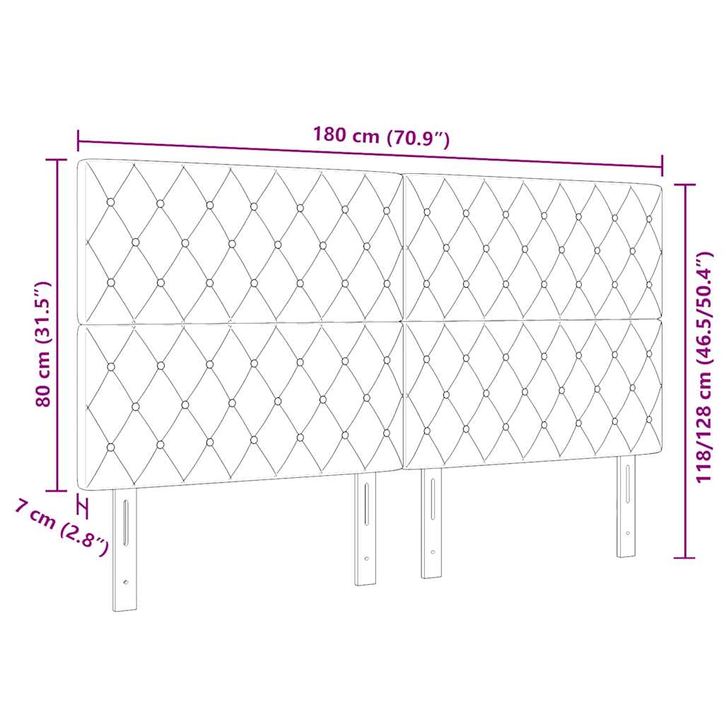 Kopfteil Dunkelgrau 180 cm Samt