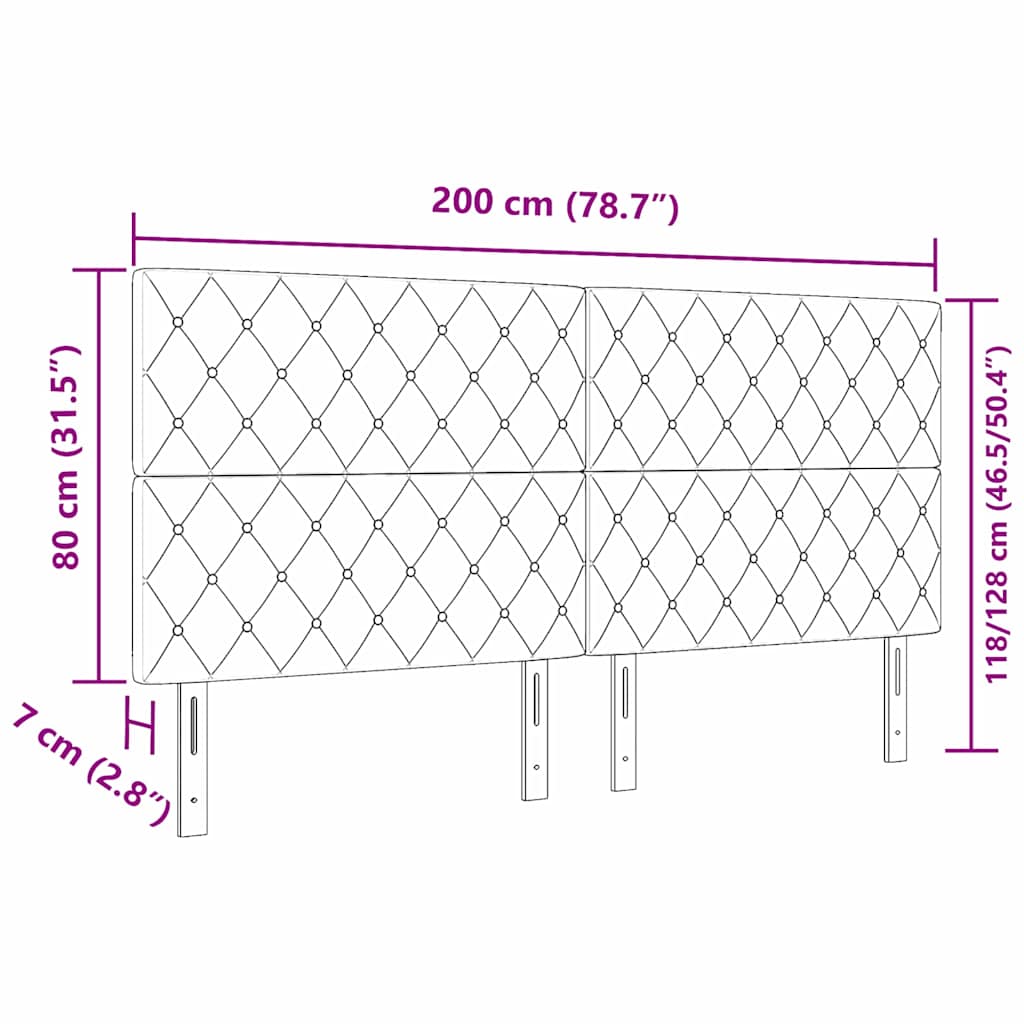 Kopfteil Dunkelgrau 200 cm Samt