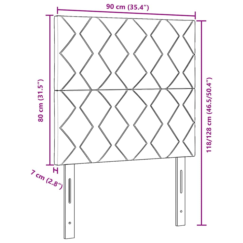 Kopfteil Dunkelgrau 90 cm Samt