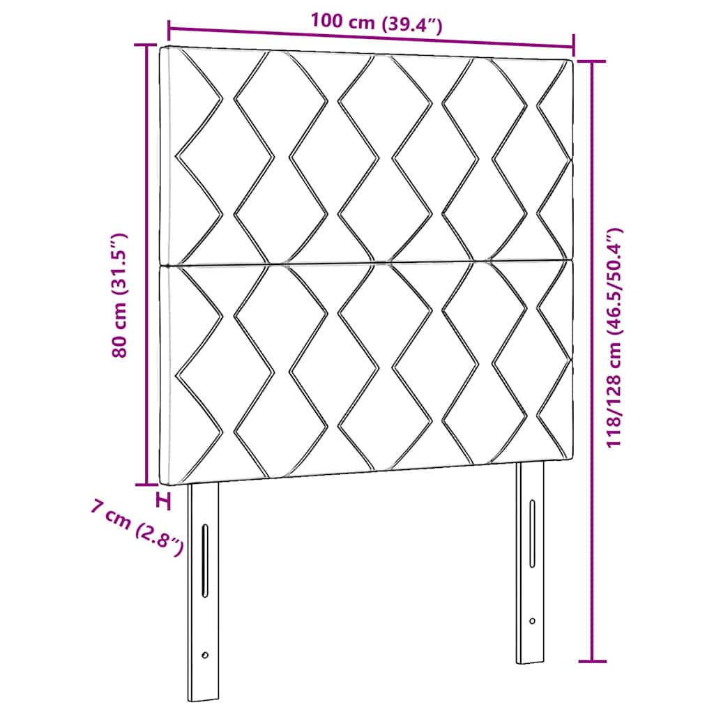 Kopfteil Schwarz 100 cm Samt