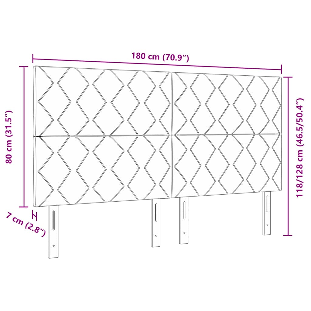 Kopfteil Schwarz 180 cm Samt