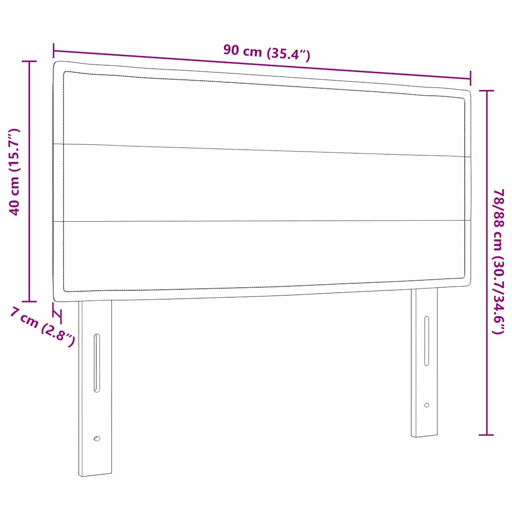 LED Kopfteil mit LED-Lichtleisten mit Kopfteil Blau 90 cm Stoff