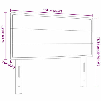 LED Kopfteil mit LED-Lichtleisten Hellgrau 100 cm Stoff