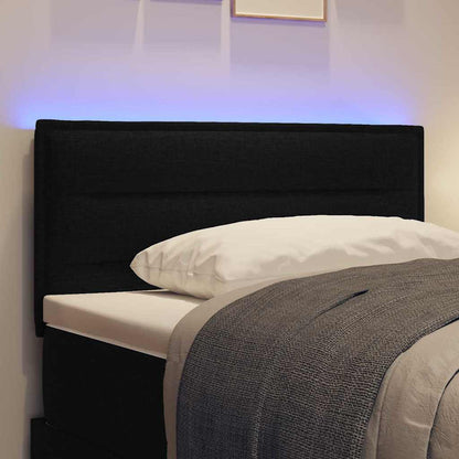 LED Kopfteil mit LED-Lichtleisten Schwarz 100 cm Stoff