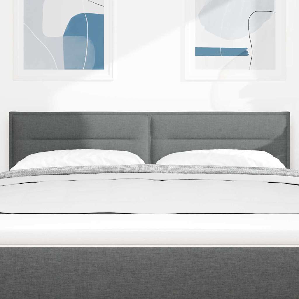 LED Kopfteil mit LED-Lichtleisten Dunkelgrau 144 cm Stoff