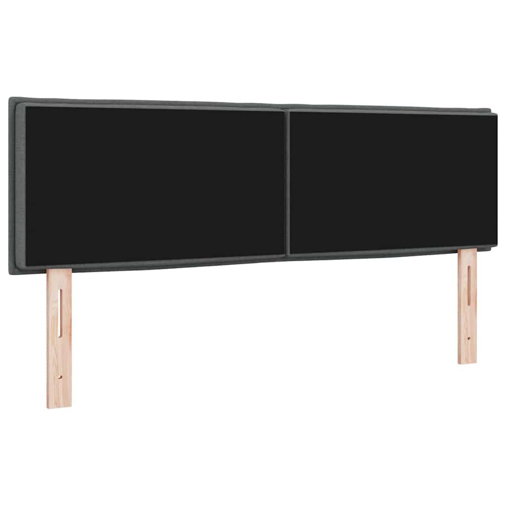 LED Kopfteil mit LED-Lichtleisten Dunkelgrau 144 cm Stoff