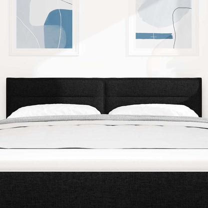 LED Kopfteil mit LED-Lichtleisten Schwarz 144 cm Stoff