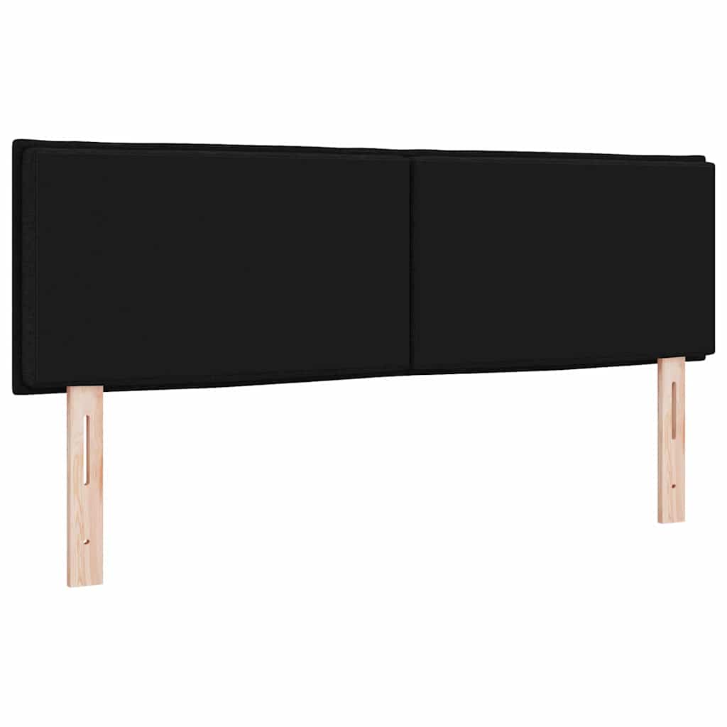 LED Kopfteil mit LED-Lichtleisten Schwarz 144 cm Stoff