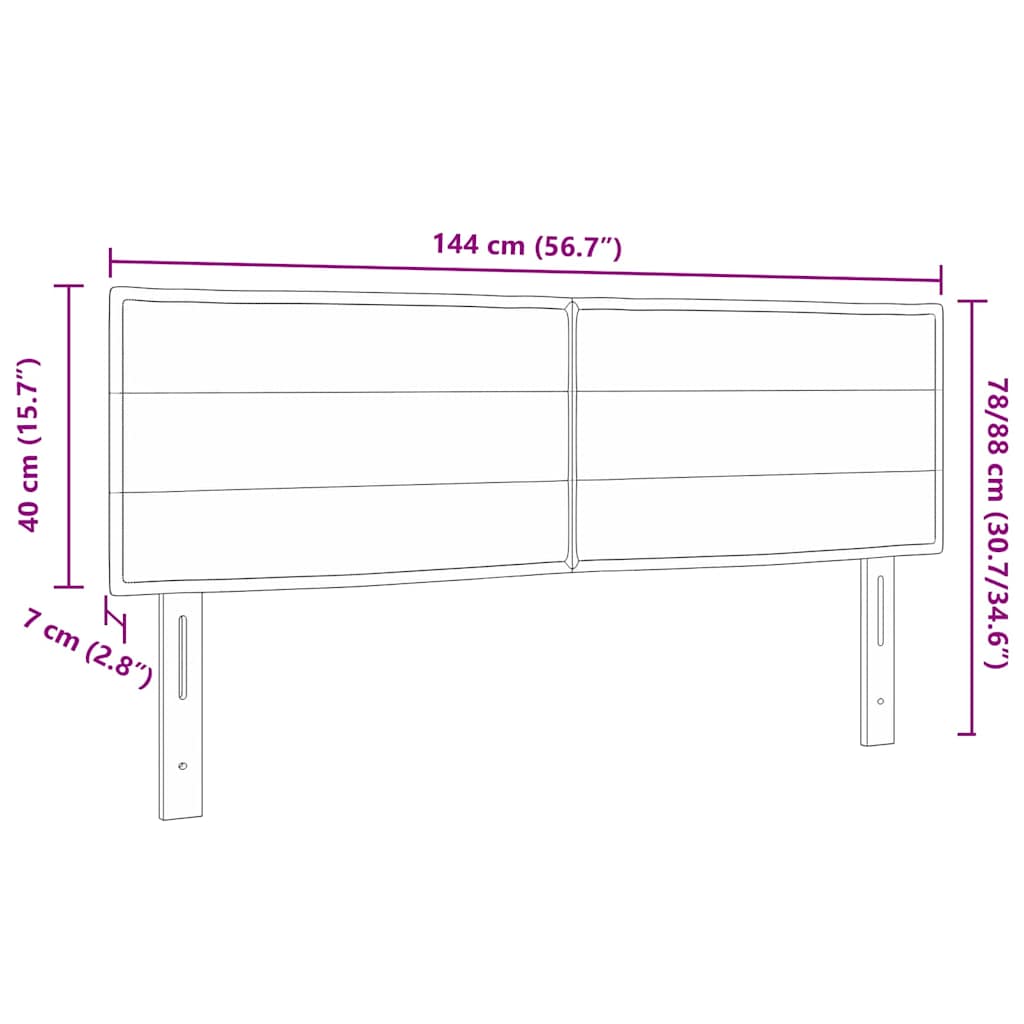 LED Kopfteil mit LED-Lichtleisten Schwarz 144 cm Stoff