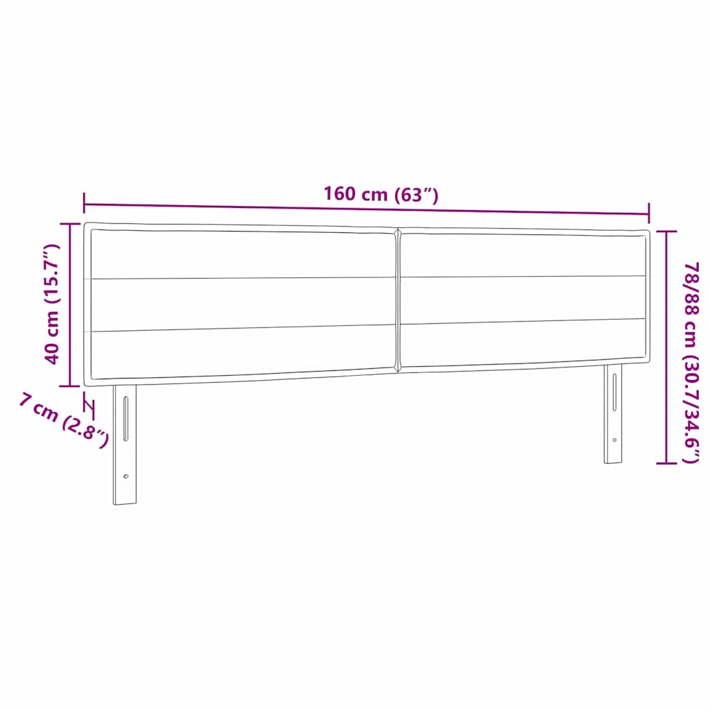 LED Kopfteil mit LED-Lichtleisten Dunkelgrau 160 cm Stoff