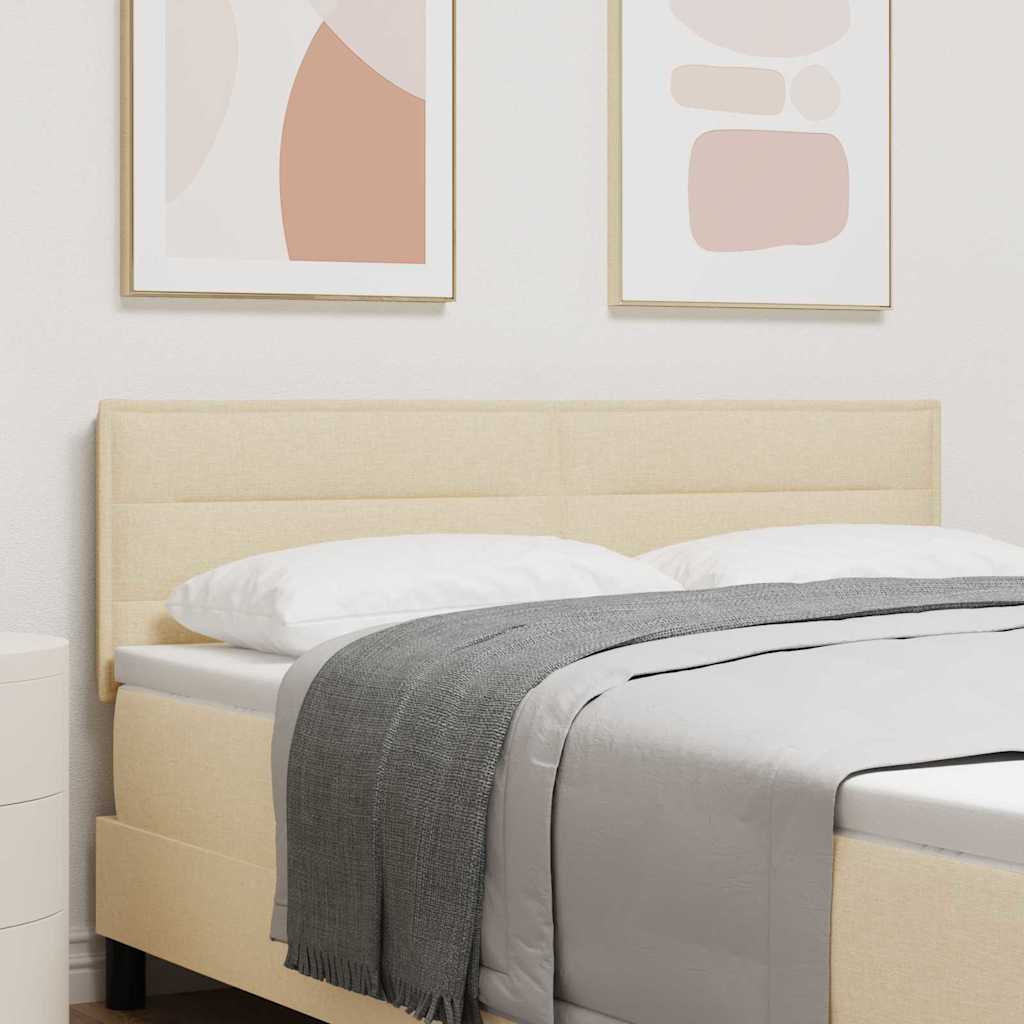 LED Kopfteil mit LED-Lichtleisten Creme 160 cm Stoff