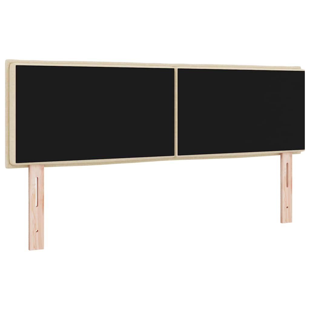 LED Kopfteil mit LED-Lichtleisten Creme 160 cm Stoff