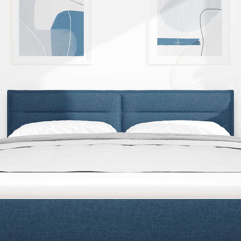 LED Kopfteil mit LED-Lichtleisten Blau 160 cm Stoff