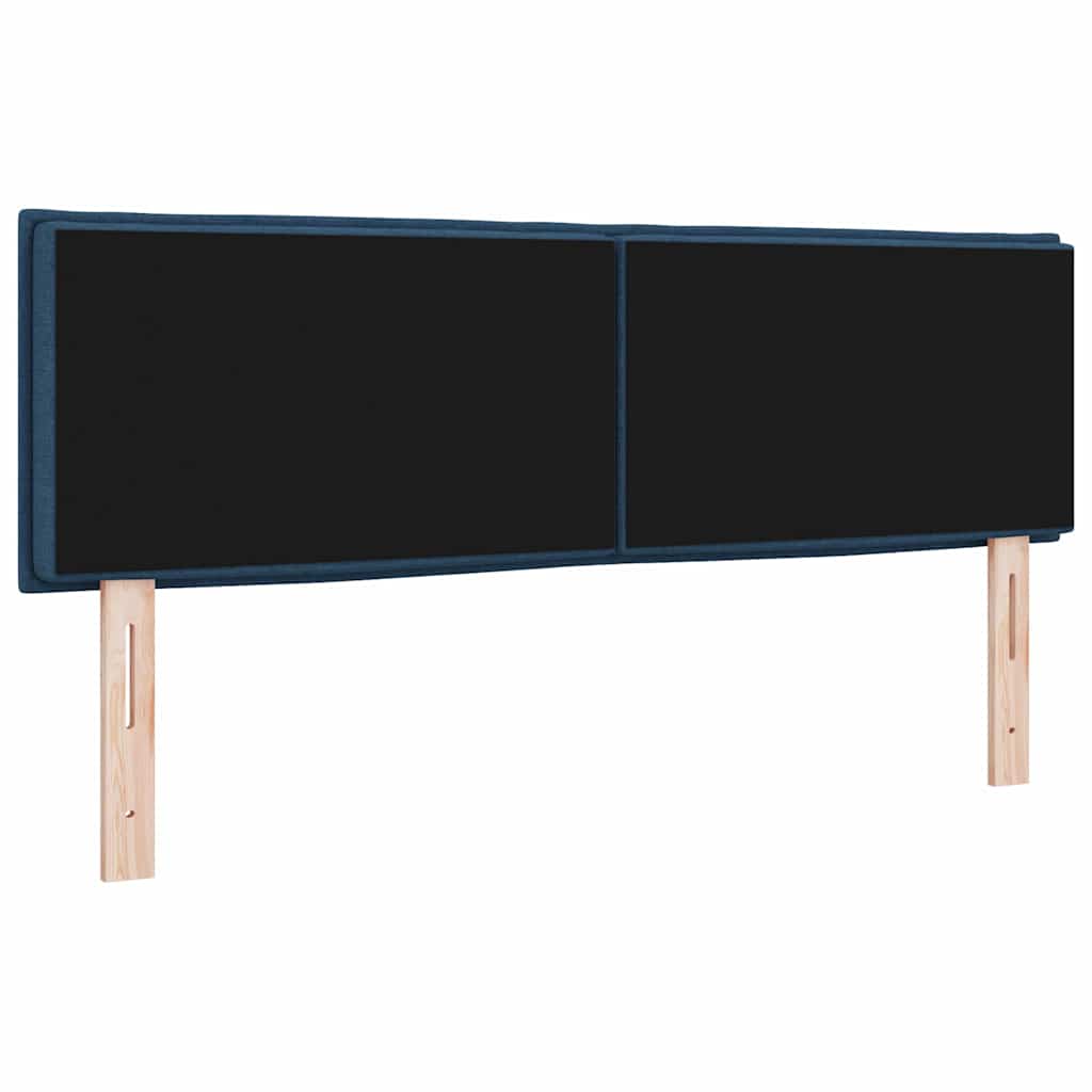 LED Kopfteil mit LED-Lichtleisten Blau 160 cm Stoff