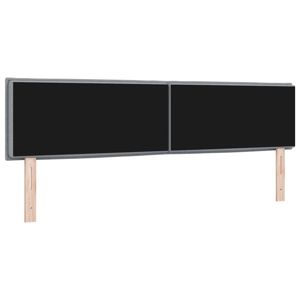 LED Kopfteil mit LED-Lichtleisten Hellgrau 180 cm Stoff