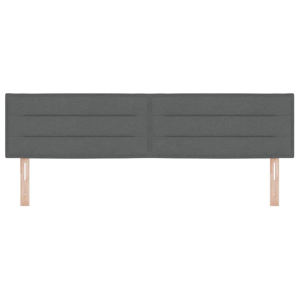 LED Kopfteil mit LED-Lichtleisten Dunkelgrau 180 cm Stoff