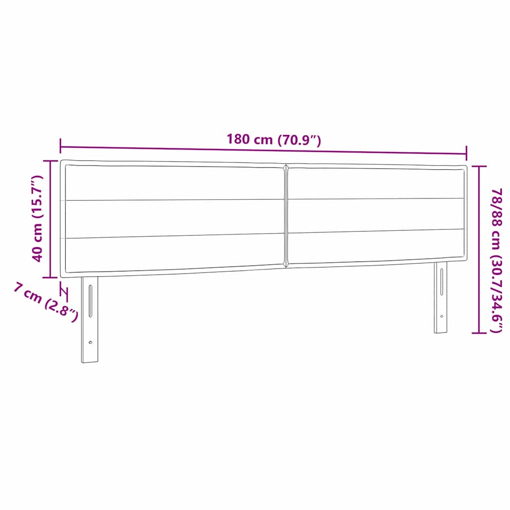 LED Kopfteil mit LED-Lichtleisten Schwarz 180 cm Stoff
